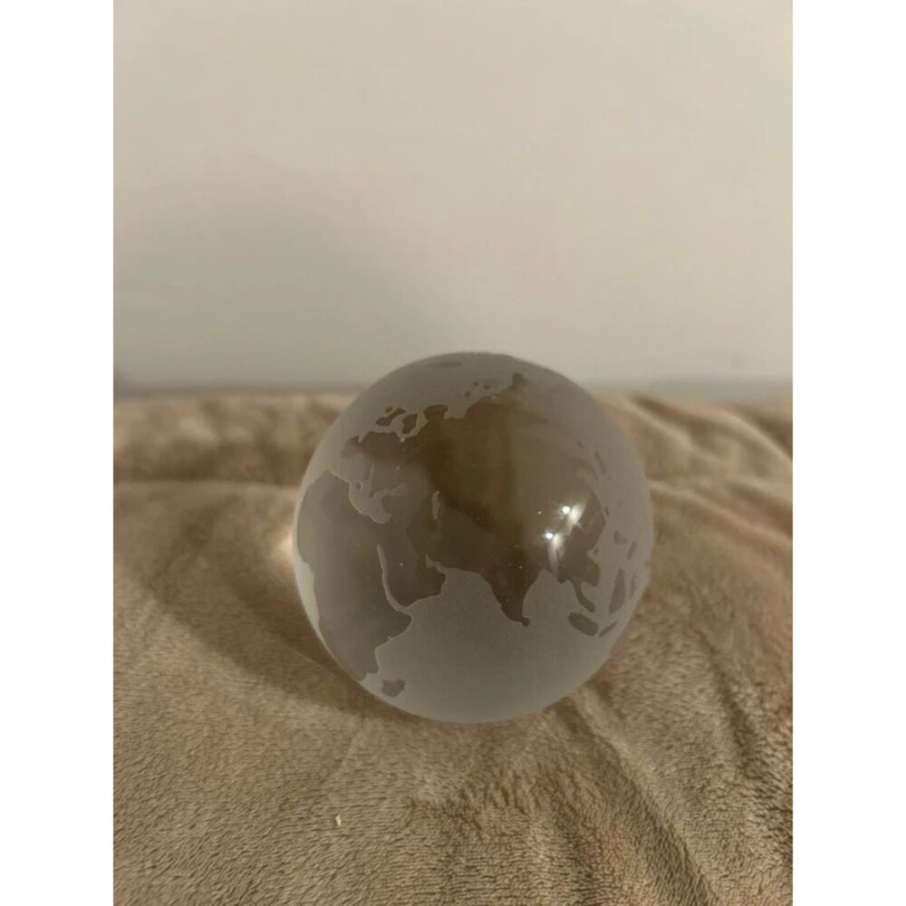 Clear Globe Earth Paperweight